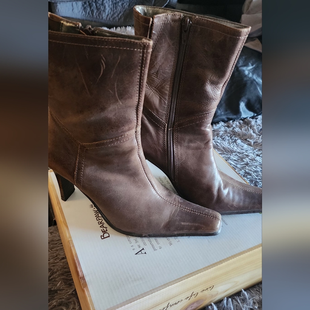 Brown Leather Ankle Boots